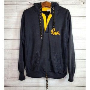 Vintage 90's The Simpsons Bart Simpson Embroidered 1/4 Zip Hoodie Sz XL US Made